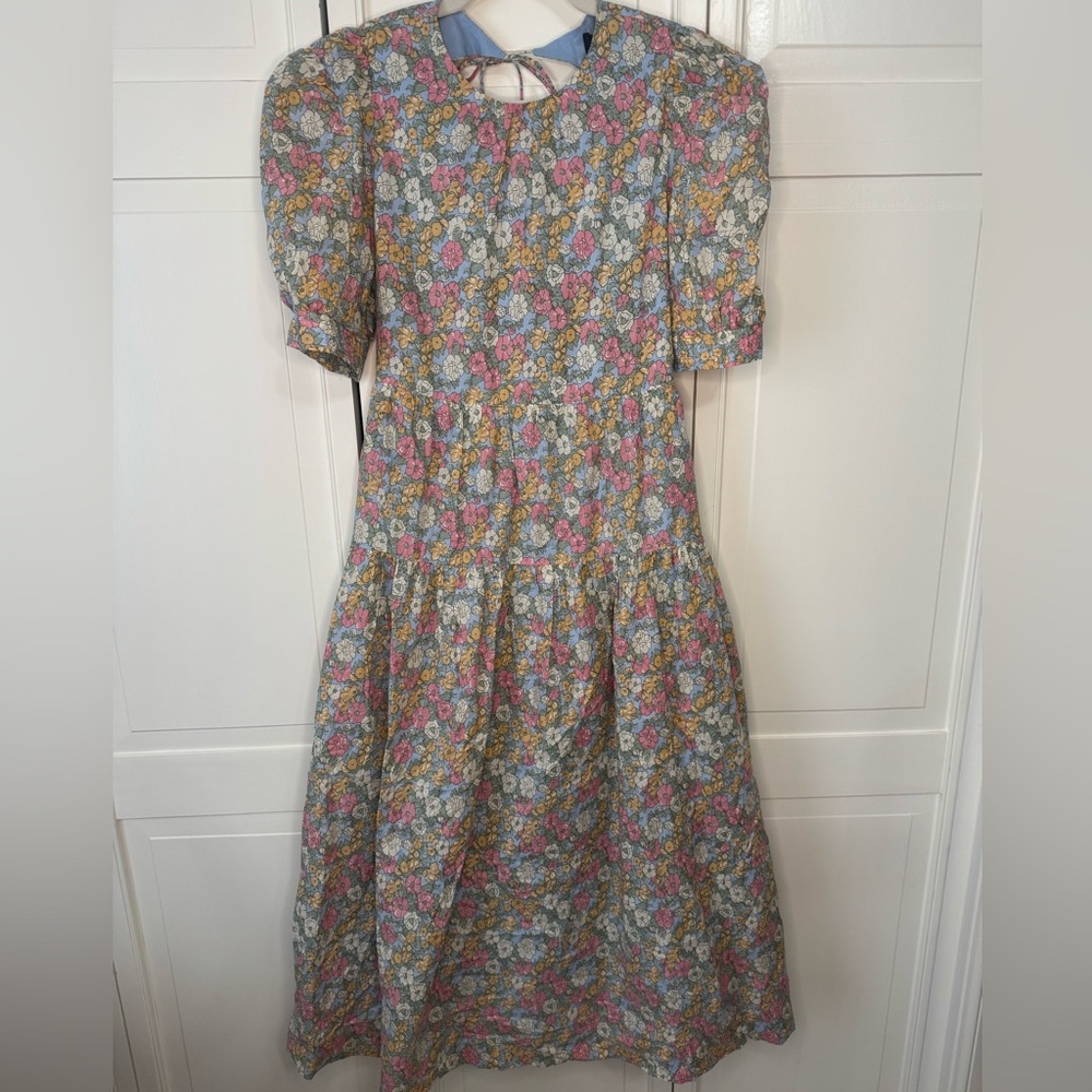 En Saison Floral Maxi Dress with Pink and Blue Accents